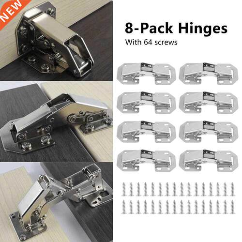 8Pcs Cabinet Hinge 90 Degree Concealed 8 Holes Cupbod Hing