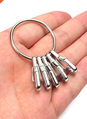 1PC Keyring with 5Pcs Spring Hook EDC Tool Keyring Set Quick