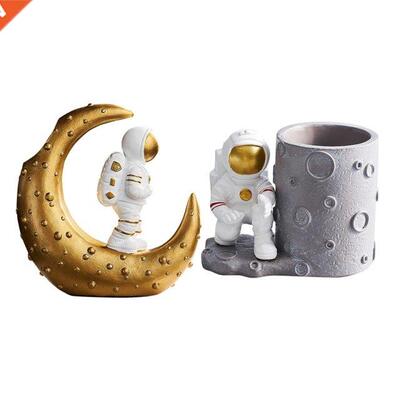 1Pcs Cosmonaut Statues Desk Astronaut Pen Holder Figurines F
