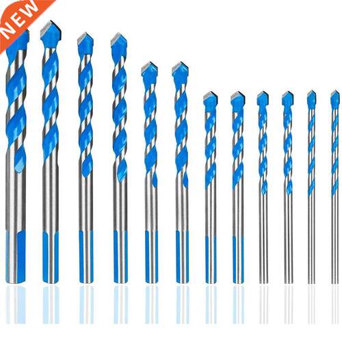 12 Pcs Masonry Drill Bits Set m to 12mm Carbide Twist Tips f