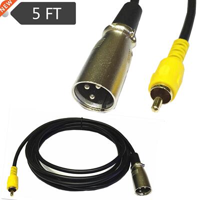 3Pin XLR male to single phono RCA coaxial shield cable 5ft