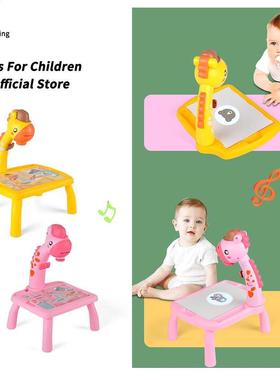 Led Projector Wrtng Drawng Table Chldren Magc Blackboar