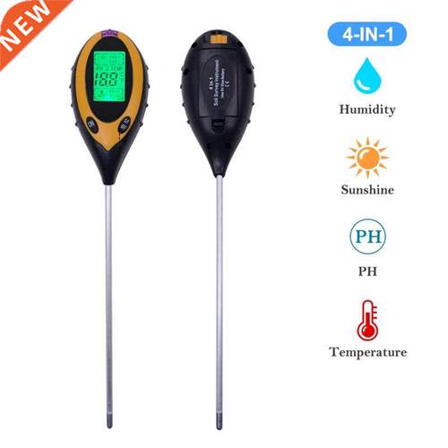 4 in 1 Digital PH Meter Soil Moisture pH Monitor Temperature