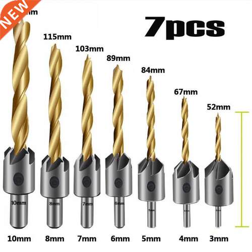 3-10mm Round Shank Titanium Coating HSS Countersink Drill Bi