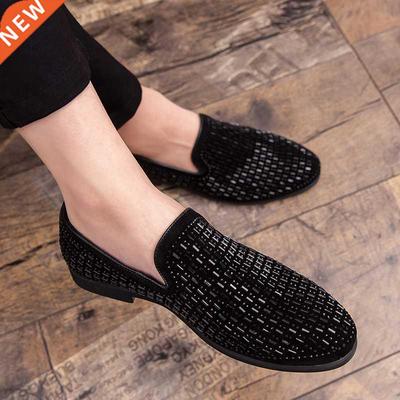 QUAOAR Men's Rhinestones Dress Shoes 2022 Luxury Italian