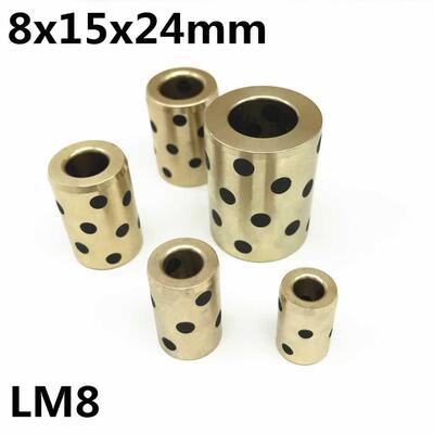 4pcs 8x15x24 mm linear graphite copper set bearing copper bu