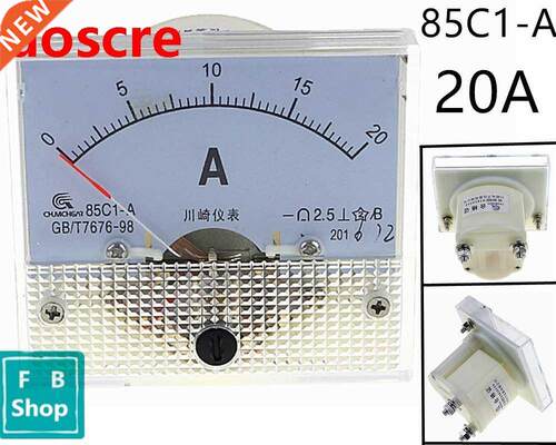 85C1-A 20A DC Analog Meter Panel AMP Current Ammeters 85C1 0