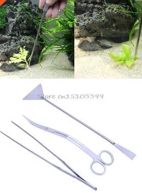 3in1 Aquarium Aquatic Live Plants Maintenance Tweezers Sciss