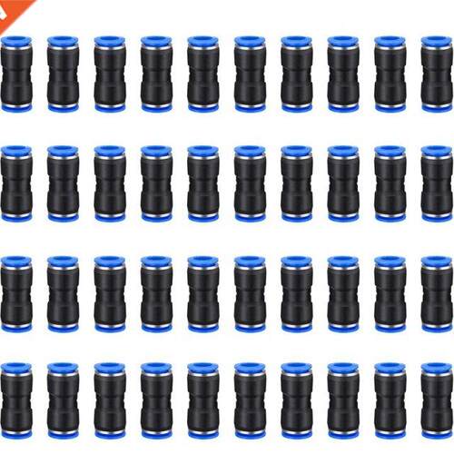 100Pcs PU Pneumatic Fittings 2-Way Straight Connector Quick