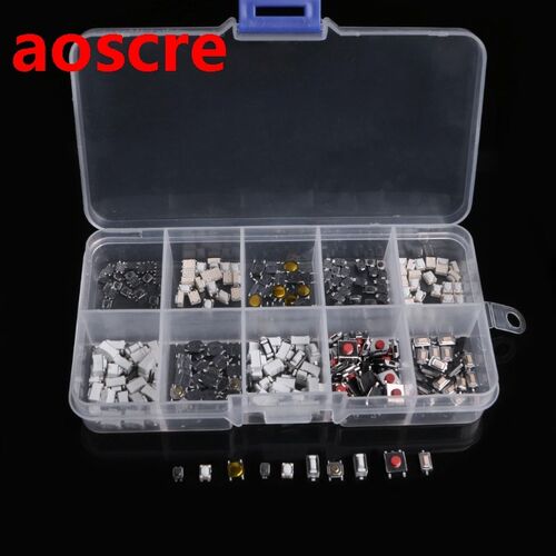 250Pcs 10 Types Tactile Push Button Touch Switch Remote Keys