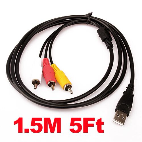 New 1.5M 5ft USB 2.0 to 3 RCA Cable Male To Male AV Audio A