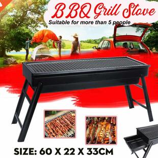 60x22x33cm Portable Stainless Steel BBQ Grill Folding BBQ Gr