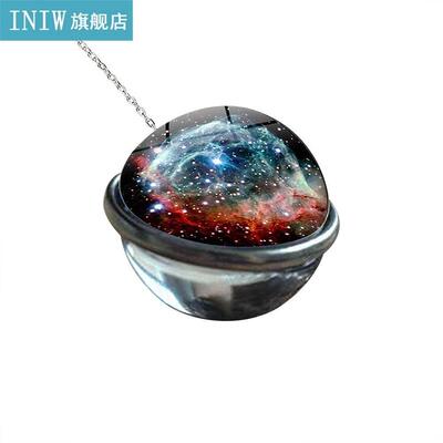 Handmade Solar System Planets Doule-Sided lue Galaxy Glass