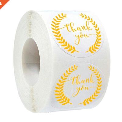 100-500pcs Labels Golden Olive Branch Thank You Stickers Sea
