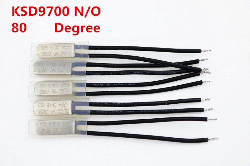 5pcs/lot KSD9700 5A250V 80 Degree Celsius (N.O.) Normally Op