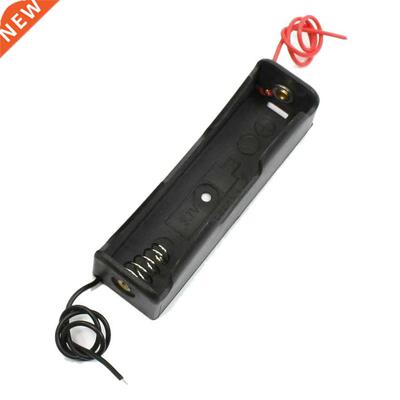2 Pcs 3.7V 1 x 18650 Battery Holder Case Box Black with Lead