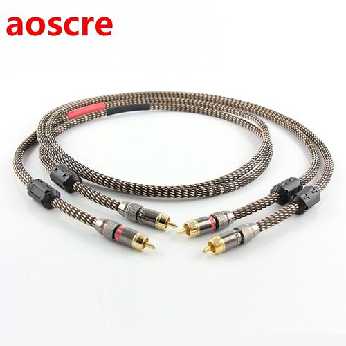 Pair 5N OCC Pure Copper RCA InterConnect Audio Cable with Go