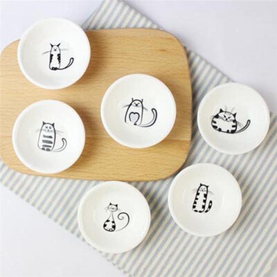 6Pcs/set Cute Cat Mini Heart Shaped Pigments Ceramics Soy