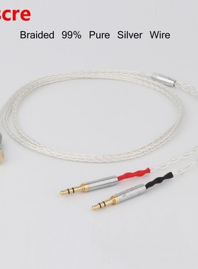 Preffair 1PC 99% Pure Silver 8 Core Headphone Earphone Cable