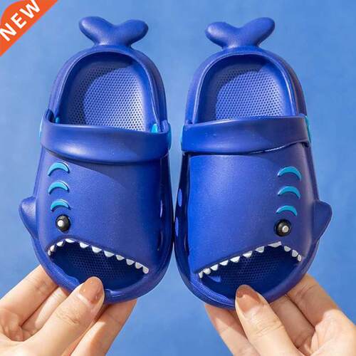 Children Slippers Kids Sandals Cartoon Shark Summer Toddler
