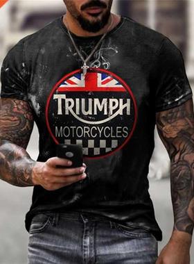 Men T-shirt Triumph Motorcycle 3d Print Summer T Shirts Men