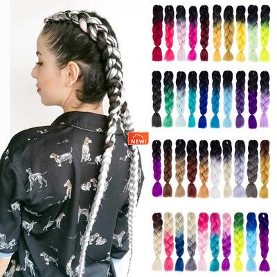 Synthetic hair Braids Kanekalon Ombre Braiding Hair Extensio
