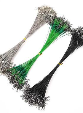 10Pcs Steel Fishing Line Steel Wire Leader With Swivel Olta