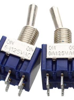2 Pcs Blue Mini DPDT ON/ON Switchs w 6 Terminals