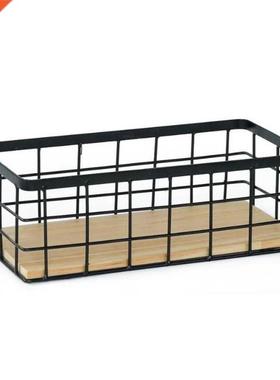 Nordic Wrought Iron Storage Basket Tableware Sundries Organi
