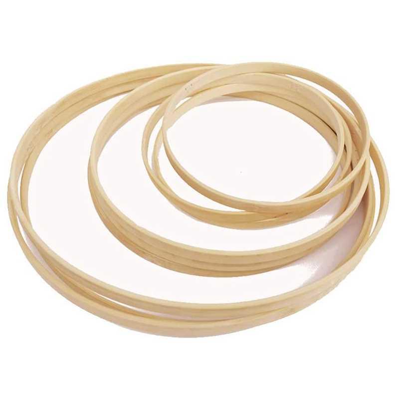 Wooden Bamboo Floral Hoops Set Wreath Macrame Craft Hoop Rin