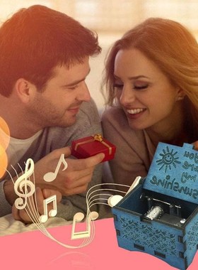 1Pcs New Classical Carved Wooden Hand Crank Music Box Theme