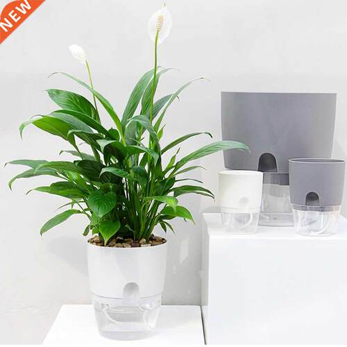 ABS 2 Layer Automatic Self Watering Plant Flower Pot with Wa