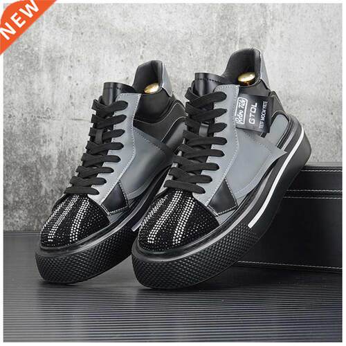 Luxury Designer Shiny Rhinestone Men Shoes Fashion Sneakers