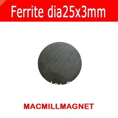 Permanent Common magnet, 20pcs/pack, dia25x3mm Ferrite Blac