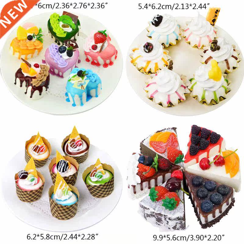 6pcs Realistic Artificial Simulation Cake Ice Cream Dessert