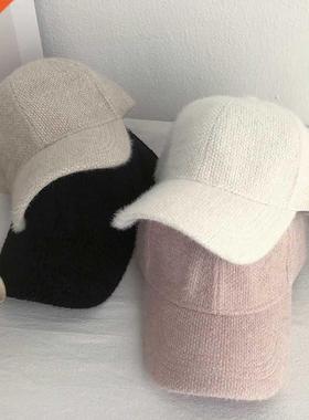 Fashion Faux Raccoon hair Solid baseball cap winter Faux rab