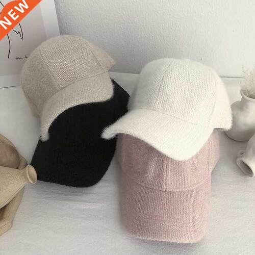 Fashion Faux Raccoon hair Solid baseball cap winter Faux rab