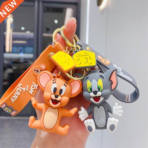 Tom and Jerry Anime Cartoon toys Doll Car Cute Key Chain Bag