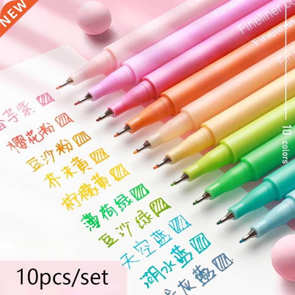 10 Color Morandi Colorful Gel Pen Student Note Marker Pens N