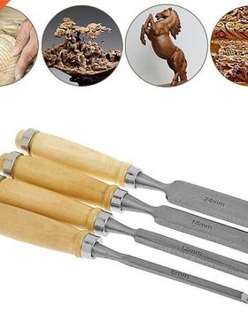4Pcs/Set Wood Sculpture Flat Chisel  Woodworking Hand Too