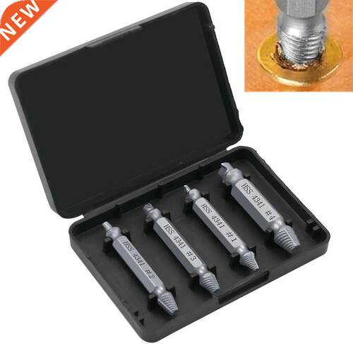 4pcs Damaged Screw Extractor Drill Bit Set Easily Take Out