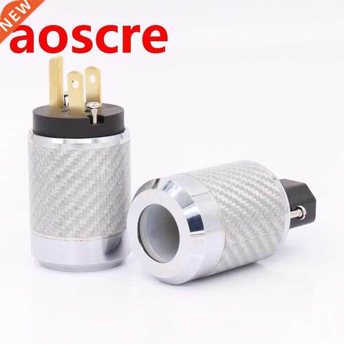 Carbon Fiber Gold Plated US AC Power Plug Audio Female Conne