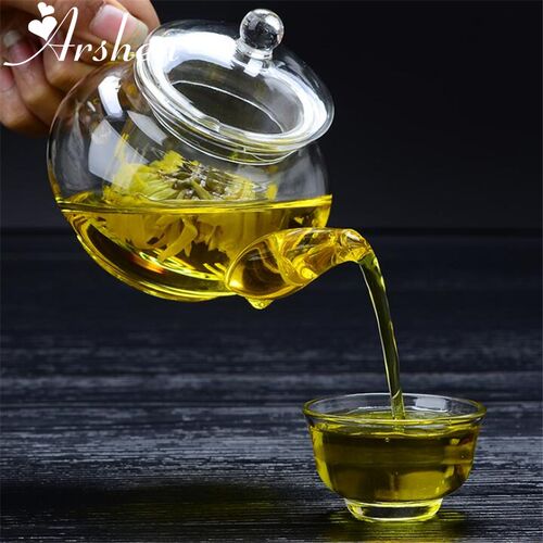 Newest 250ml Filterable Heat-resistant Glass Teapot Double W