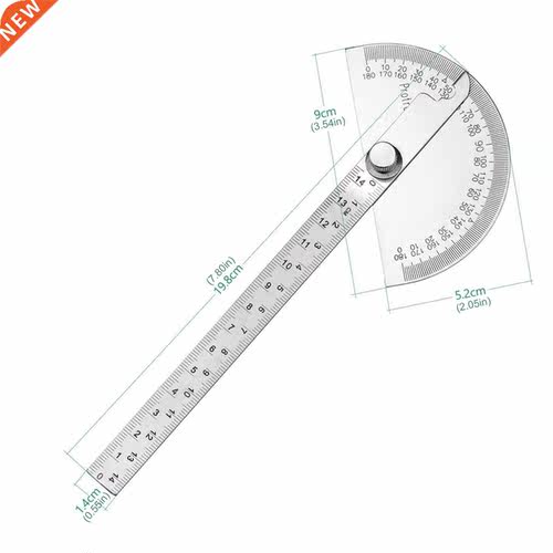 145mm Stainless Steel 180 Protractor Angle Meter Measuring R