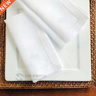 Hemstitched Cotton Napkins Cloth Dinner White Table Napkin B