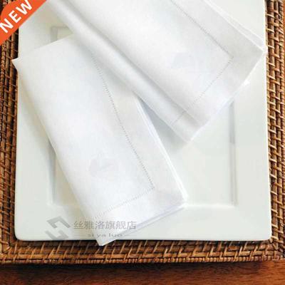 Hemstitched Cotton Napkins Cloth Dinner White Table Napkin B