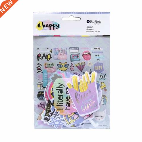 CRZCrafter 118pcs Printed Paper Diecut Shapes Ephemera Foil
