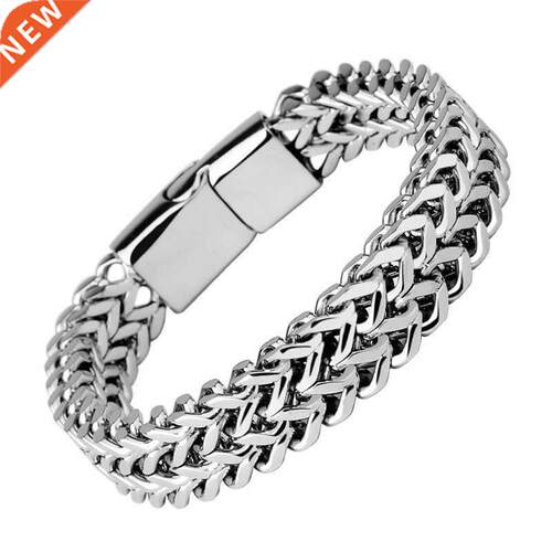 High Quality Stainless Steel Braided Bracelet Bangle Men Hip