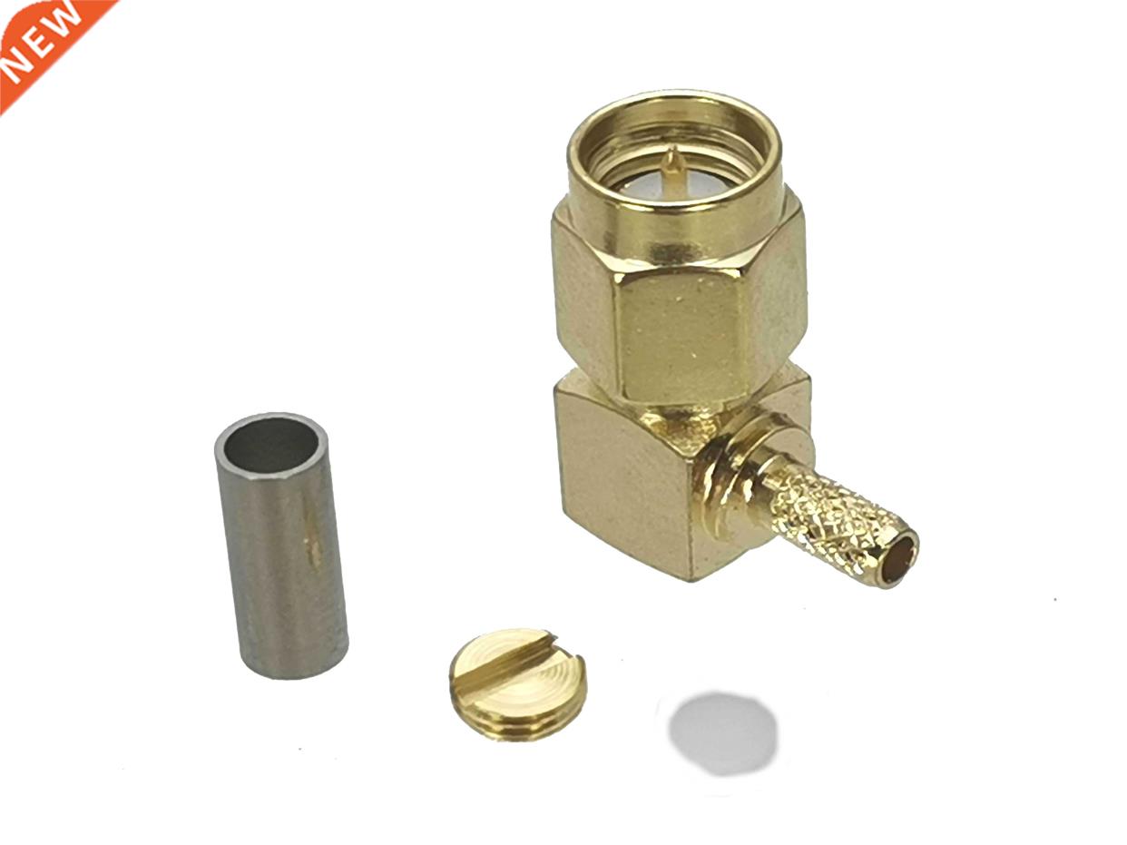 1Pcs Connector SMA Male plug Right angle Crimp For RG316 RG1
