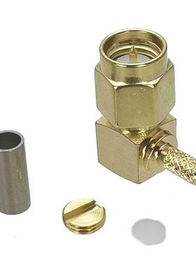 1Pcs Connector SMA Male plug Right angle Crimp For RG316 RG1